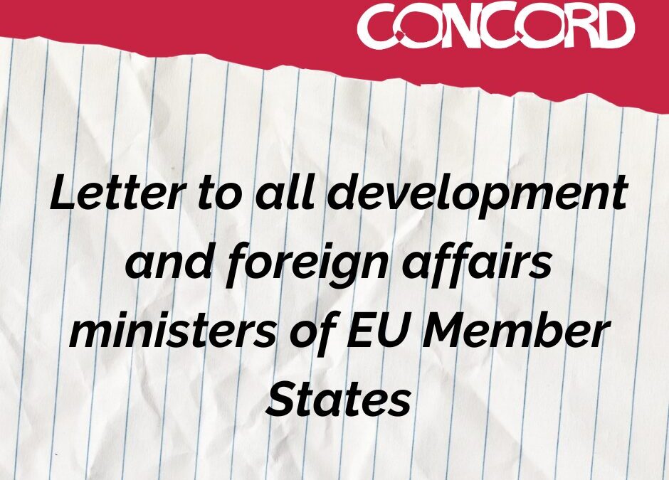 Letter to all Development and Foreign Affairs Ministers of EU Member States